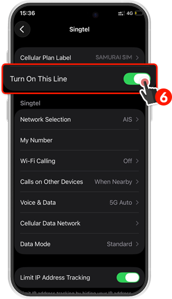 6. เปิด Turn On This Line